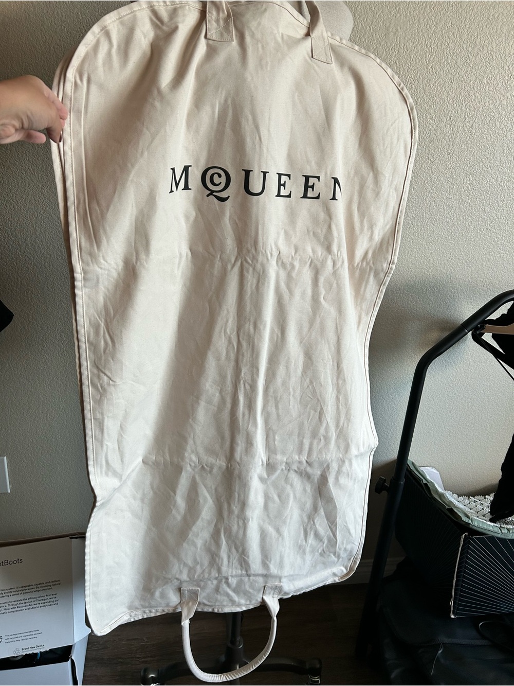 Mc Queen Travel Folding Dust Heavy Canvas Garment Bag